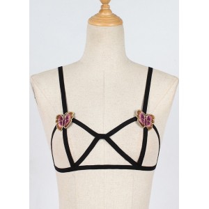 Women Lingerie Bandage Bra  Embroidery Bustier Bralette Elastic Cage Erotic  Camis Vest