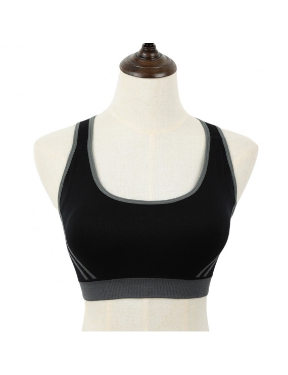 New Fashion Women Gym Bra Stretch Padded Cross Over Back Seamless Casual Sport Tank Top Camis