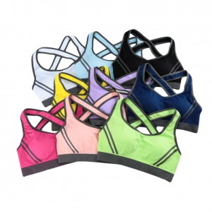New Fashion Women Gym Bra Stretch Padded Cross Over Back Seamless Casual Sport Tank Top Camis