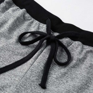 Women Sport Yoga Set Cropped Short Sleeves O-Neck Elastic Drawstring Waist Stretch Fitness Suit 2 Pieces Sportswear Grey