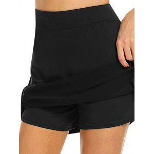 Fashion Women Sport Skirt Solid High Waist Running Tennis Golf Workout Skorts Pencil Skirt Black/Burgundy/Blue