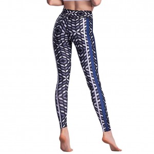 Sexy Women Slim Leggings Sport Yoga Geometric Print Casual Fitness Skinny Pencil Pants Trousers