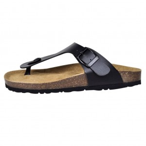 Black Unisex BioKork-sandal flip flop design size 37