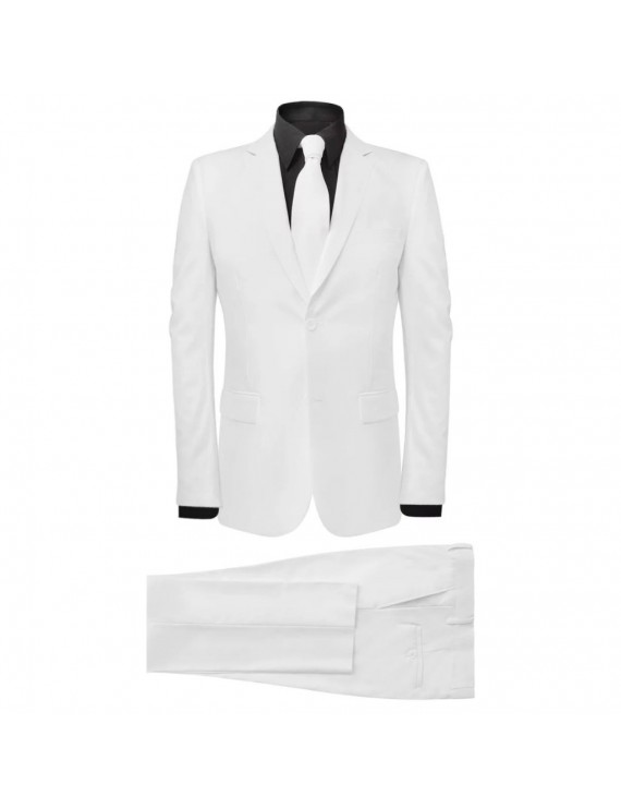 2 pcs. Mr. suit with tie White Gr. 48