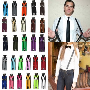 Fashion Clip on Suspenders Elastic Y-Shape Back Formal Unisex Adjustable Braces